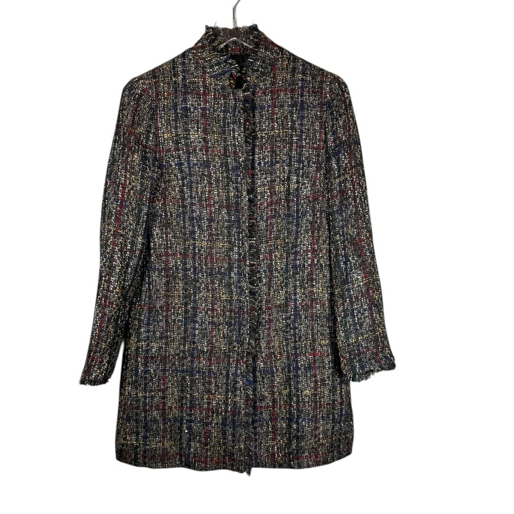 J.MCLAUGHLIN Women's Small Walden Black Multicolor Tweed Jacket